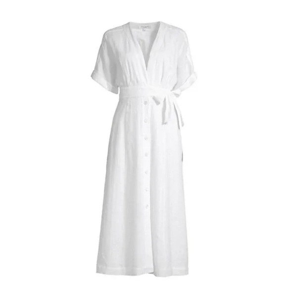 Equipment Dresses & Skirts - Equipment Femme White Linen Nauman Dress Size 10 NWT